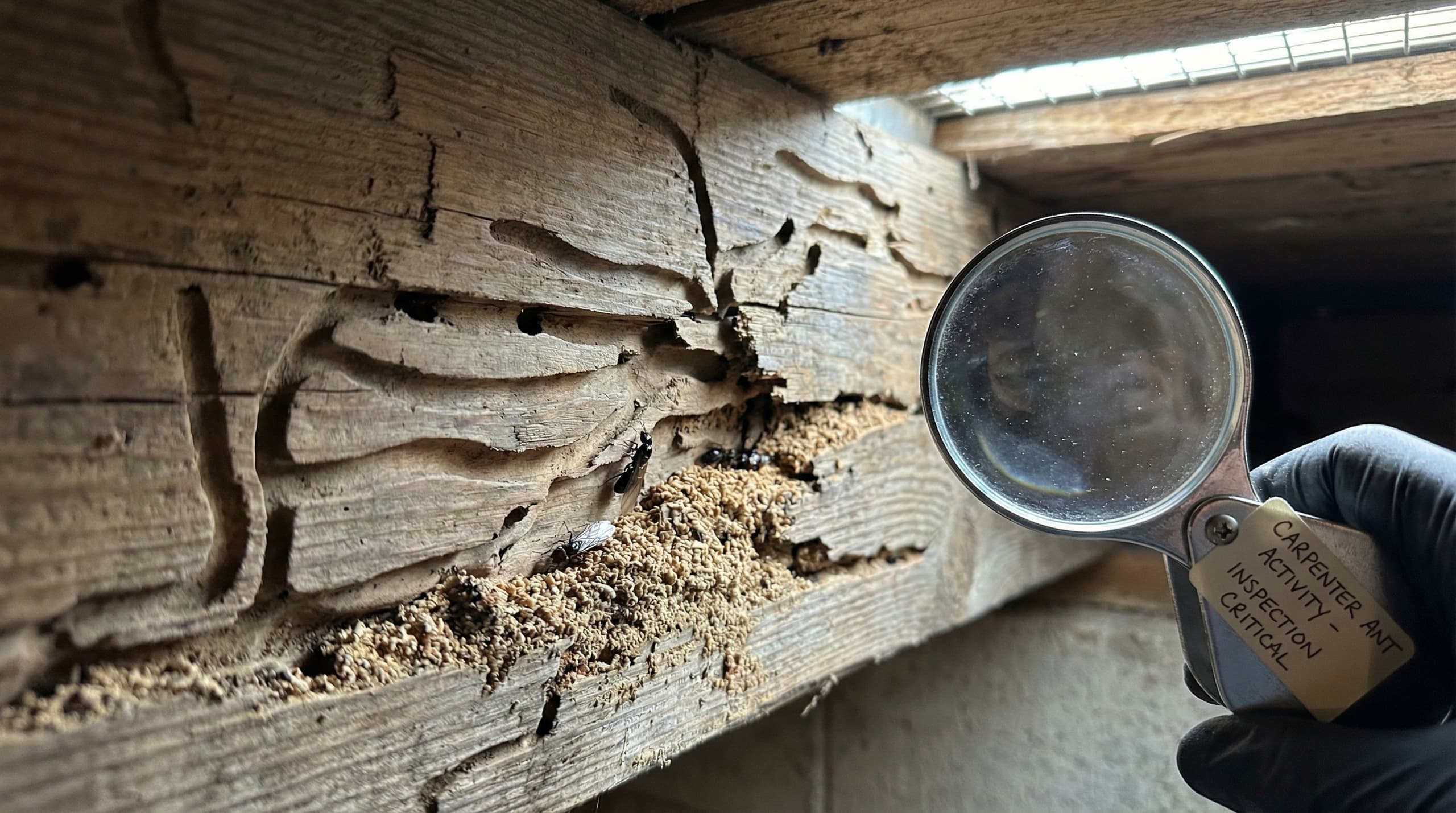 Carpenter ant damage in wood - identification guide for Idaho homes