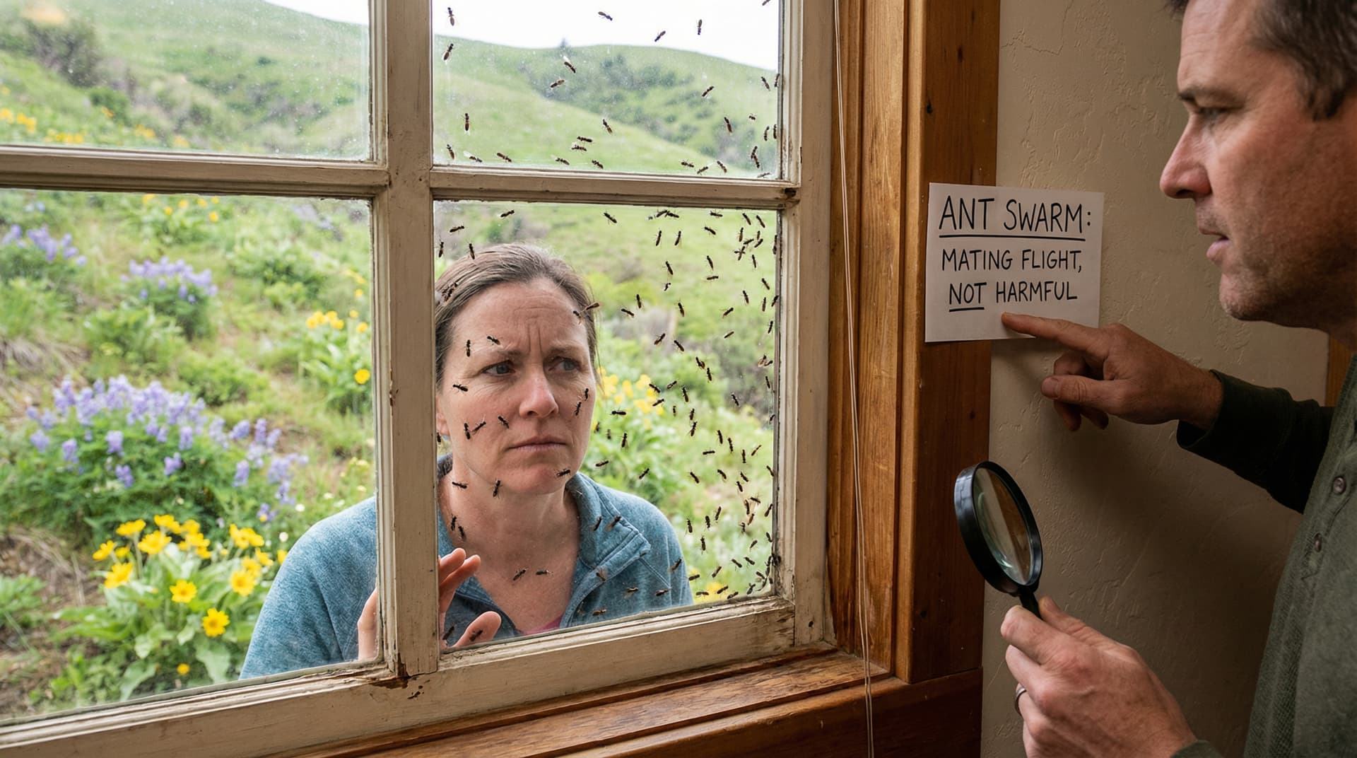 Flying ant swarmer - spring ant swarm identification guide for Treasure Valley