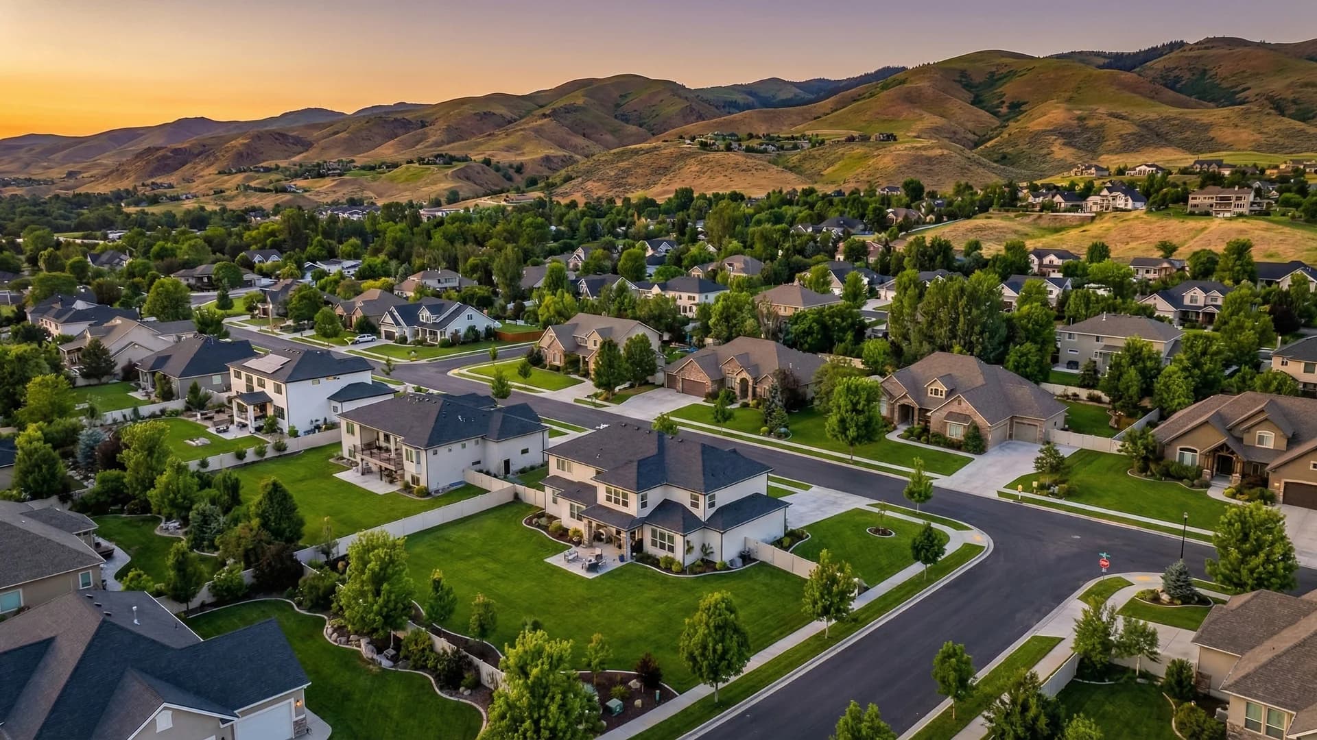 Boise Idaho neighborhood aerial view