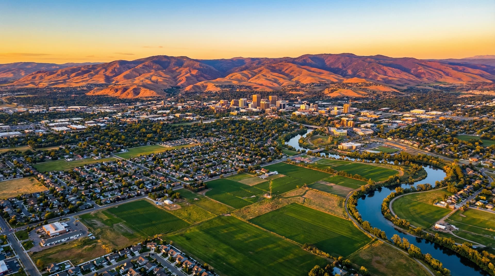 Treasure Valley Idaho aerial view