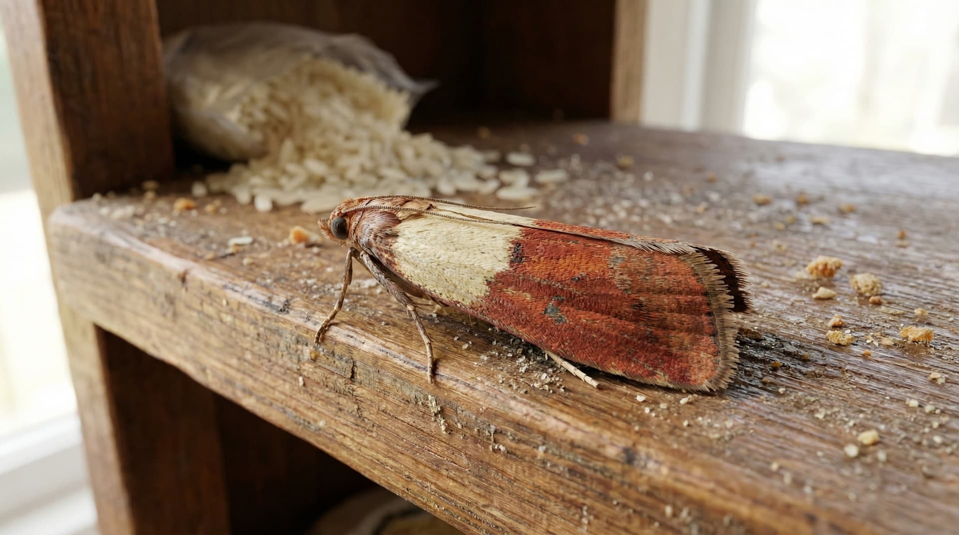 Pantry Moths (Indian Meal Moths) - showing key features for identification
