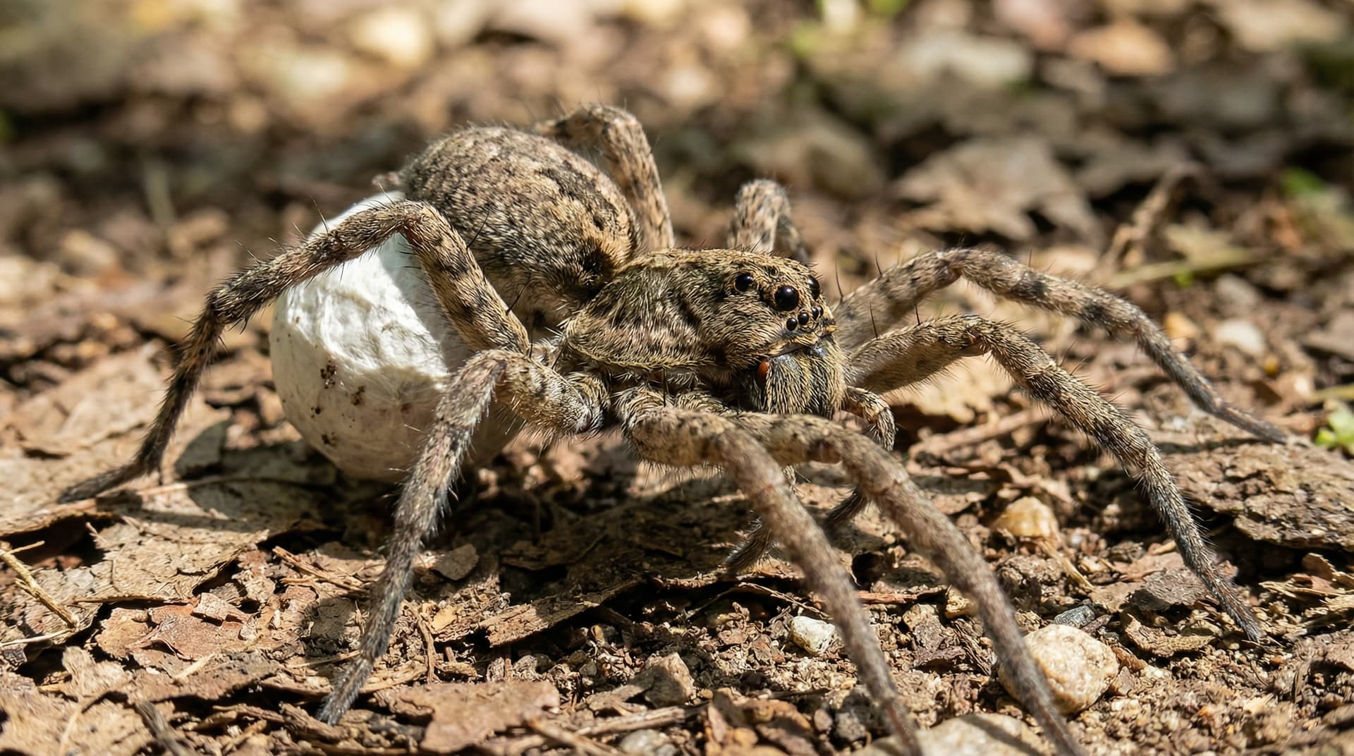 Wolf Spider - showing key features for identification