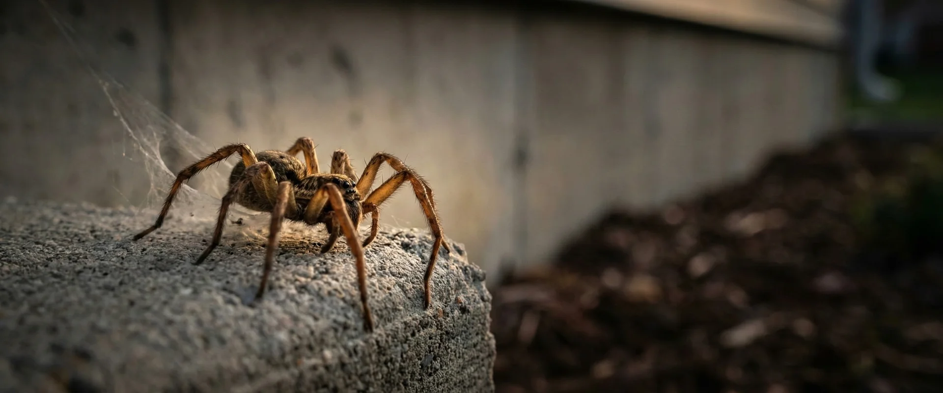 Hobo spider on home foundation - professional spider control in Boise